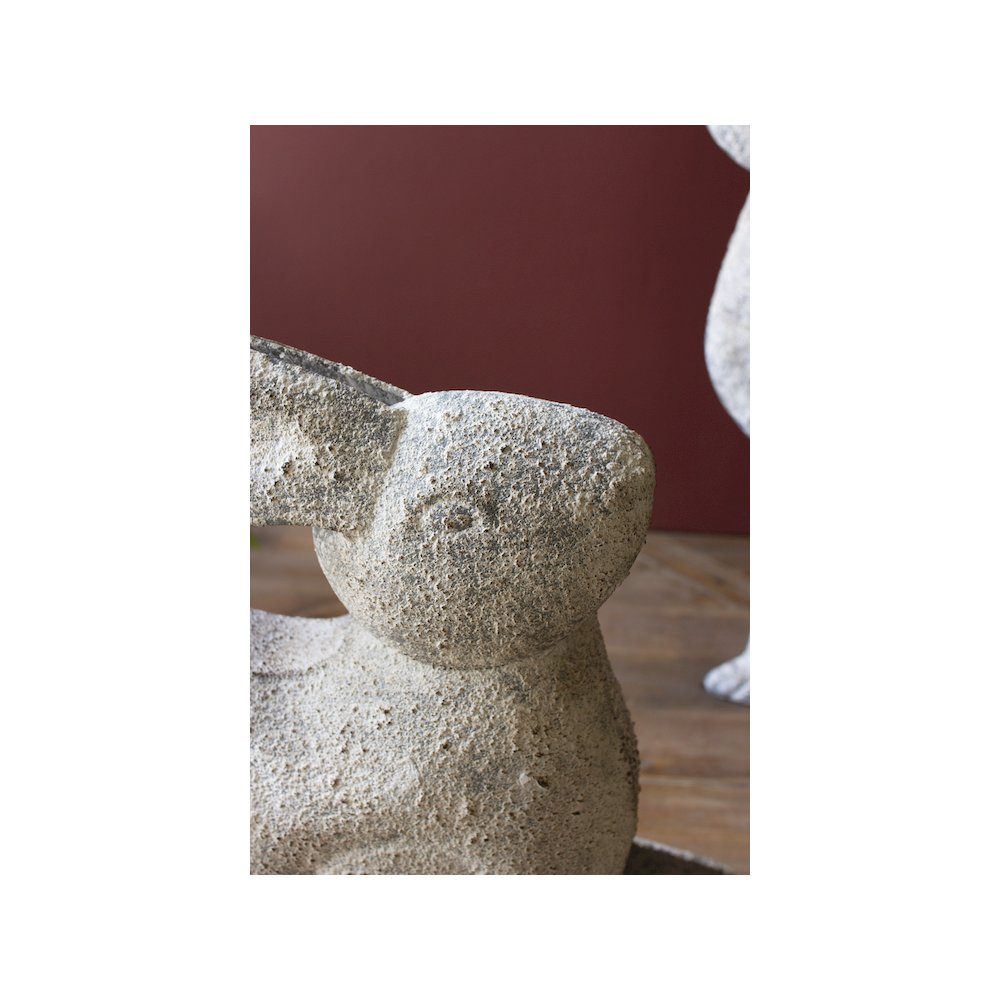 Set Of Two Rustic Metal Rabbits