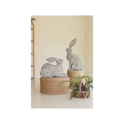 Set Of Two Rustic Metal Rabbits
