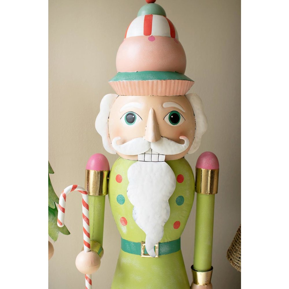 Set Of Two Life Size Painted Metal Nutcrackers