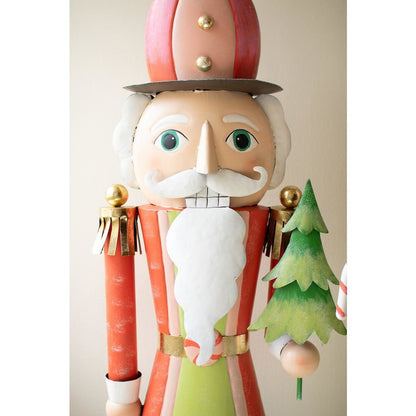 Set Of Two Life Size Painted Metal Nutcrackers