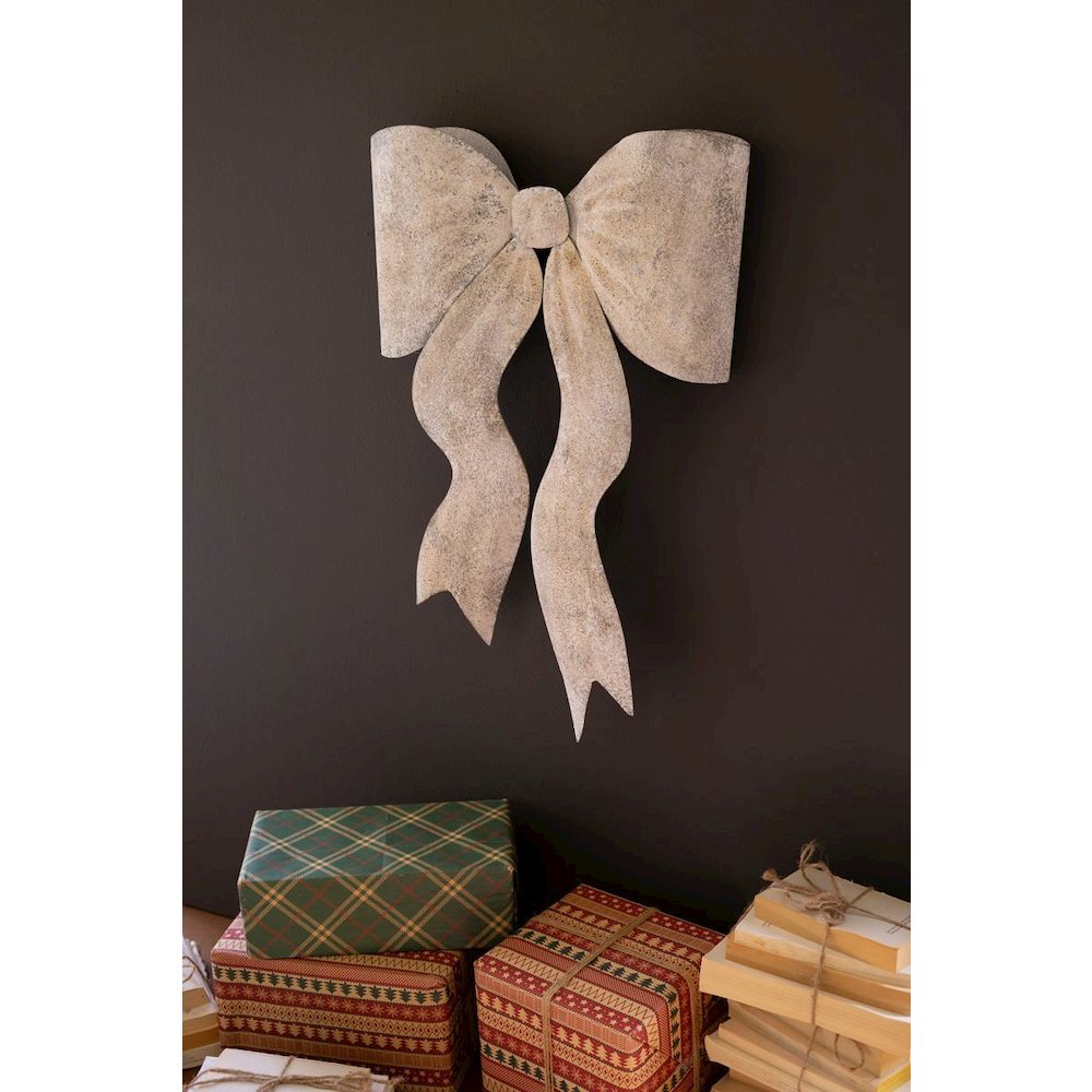 Rustic Metal  Christmas Bow Door Hanger