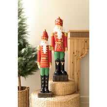 Set Of Two Faux Concrete Christmas Soldiers