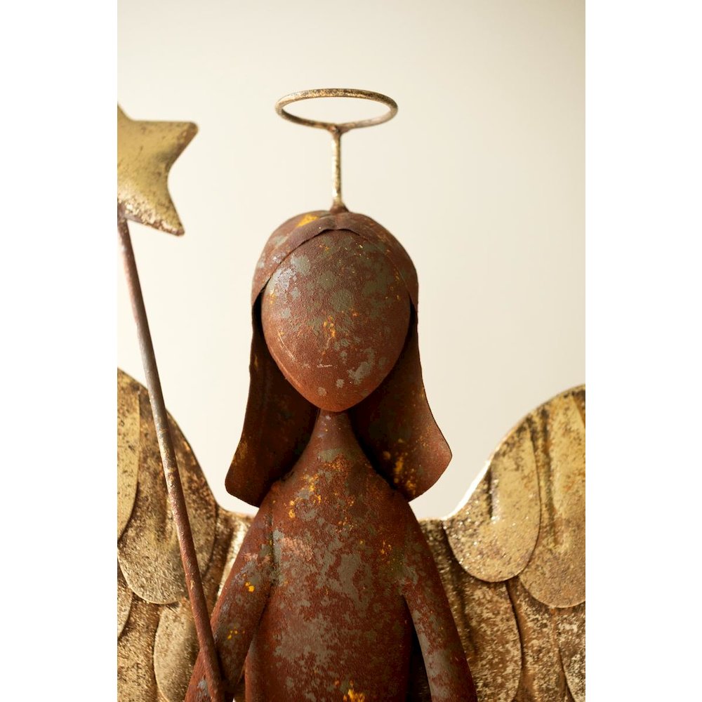 Rustic and Gold Painted Christmas Angel