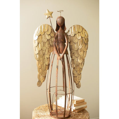 Rustic and Gold Painted Christmas Angel