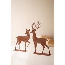 Set of Four Rustic Metal Christmas Trees and Reindeer