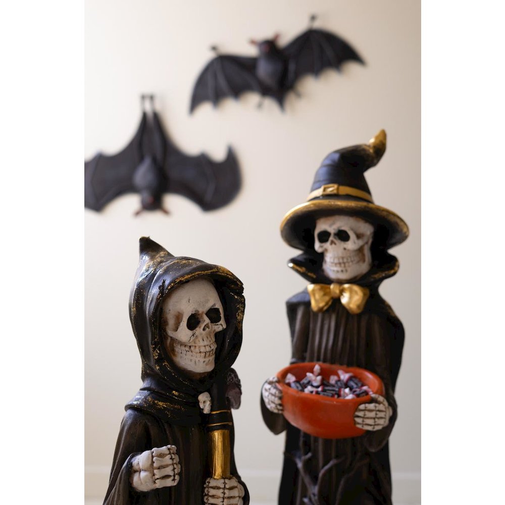 Set of Two Poly Resin Halloween Grim Reapers