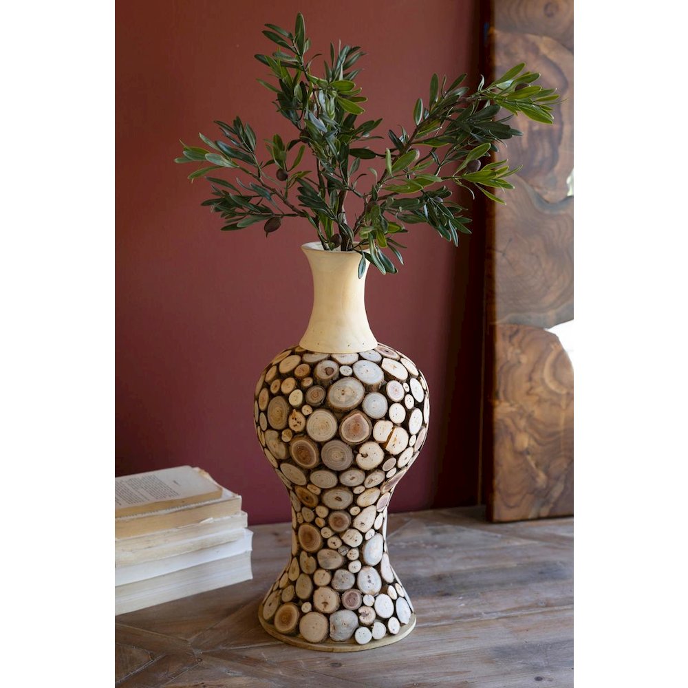 Spliced Wood Bulb Vase - 20" Tall