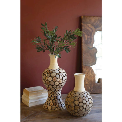 Spliced Wood Bulb Vase - 20" Tall