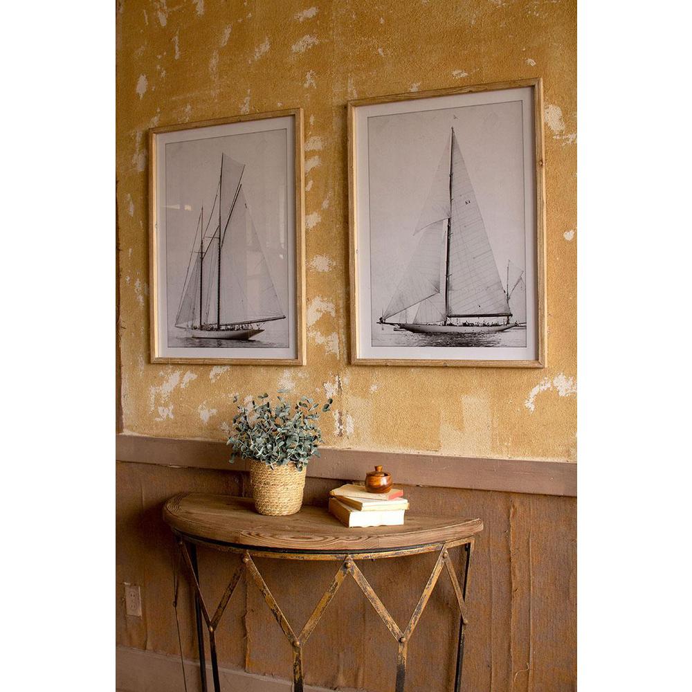 Set Of Two Framed Sailboat Prints Under Glass