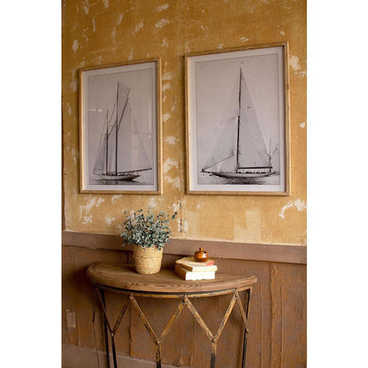 Set Of Two Framed Sailboat Prints Under Glass