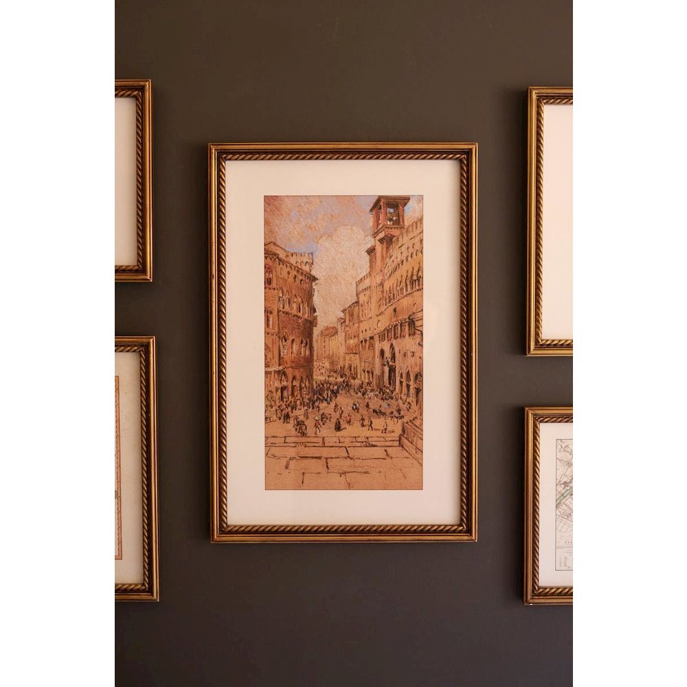 Set 5 Mixed Framed Europe Gallery Wall Prints Under Glass