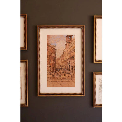 Set 5 Mixed Framed Europe Gallery Wall Prints Under Glass
