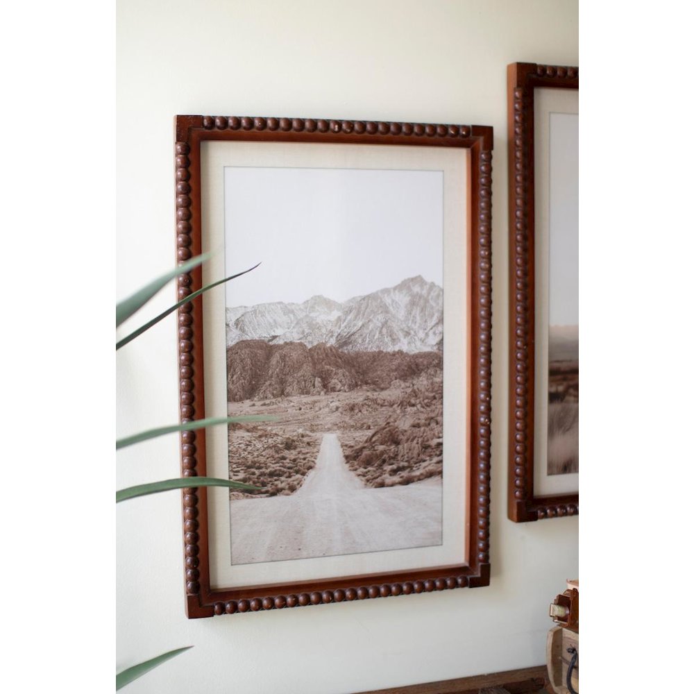 Set 2 Fset 2 Framed Cowboy & Desert Photography Prints Under Glass