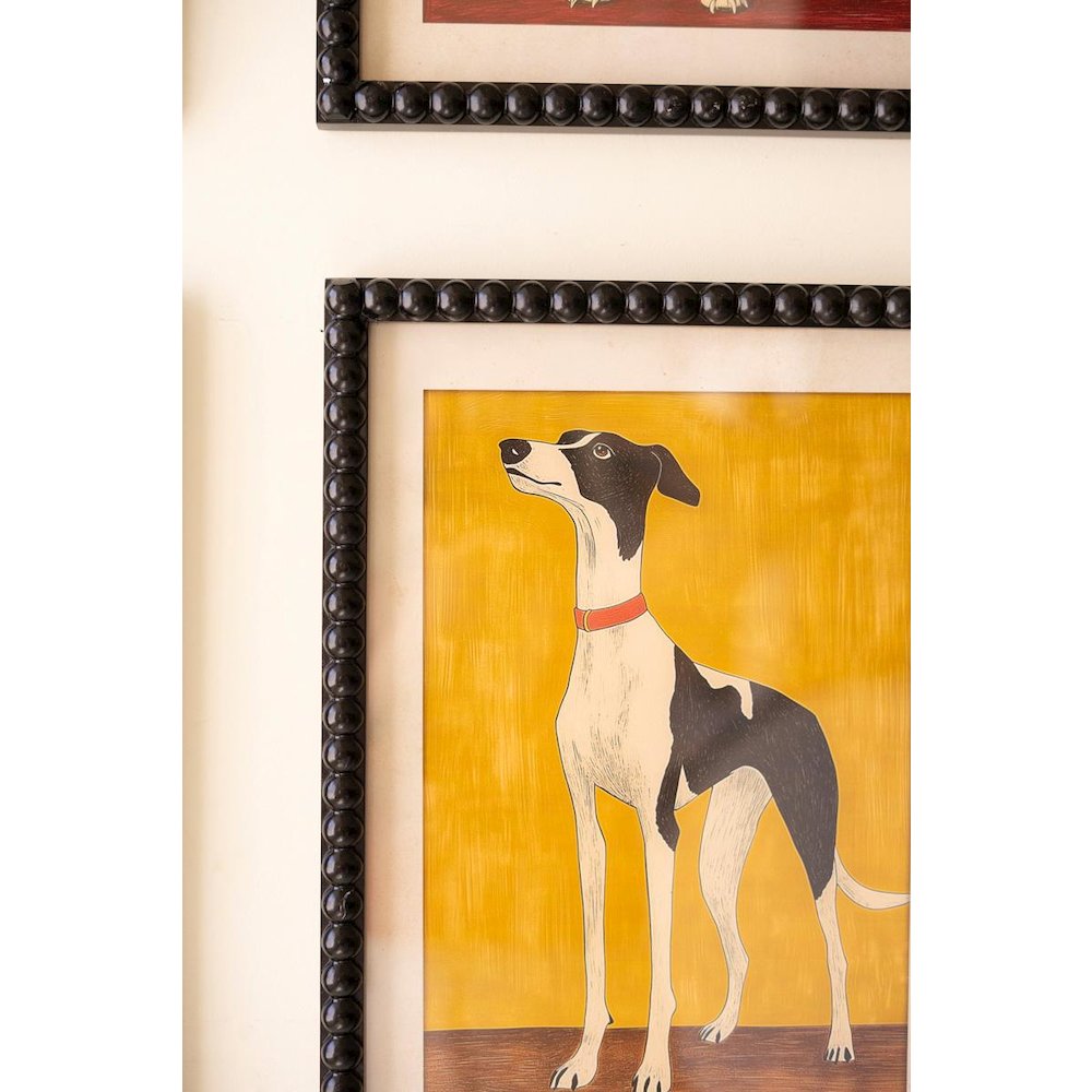 Set Of Four Framed Hound Prints Under Glass