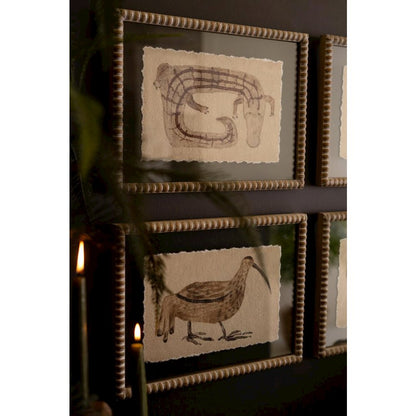 Set of Four Framed Animal Prints Under Glass