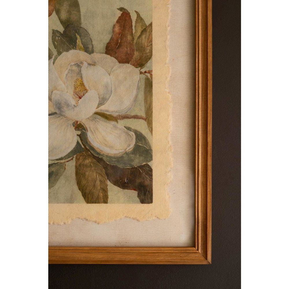 Set of Two Framed Magnolia Prints Under Glass