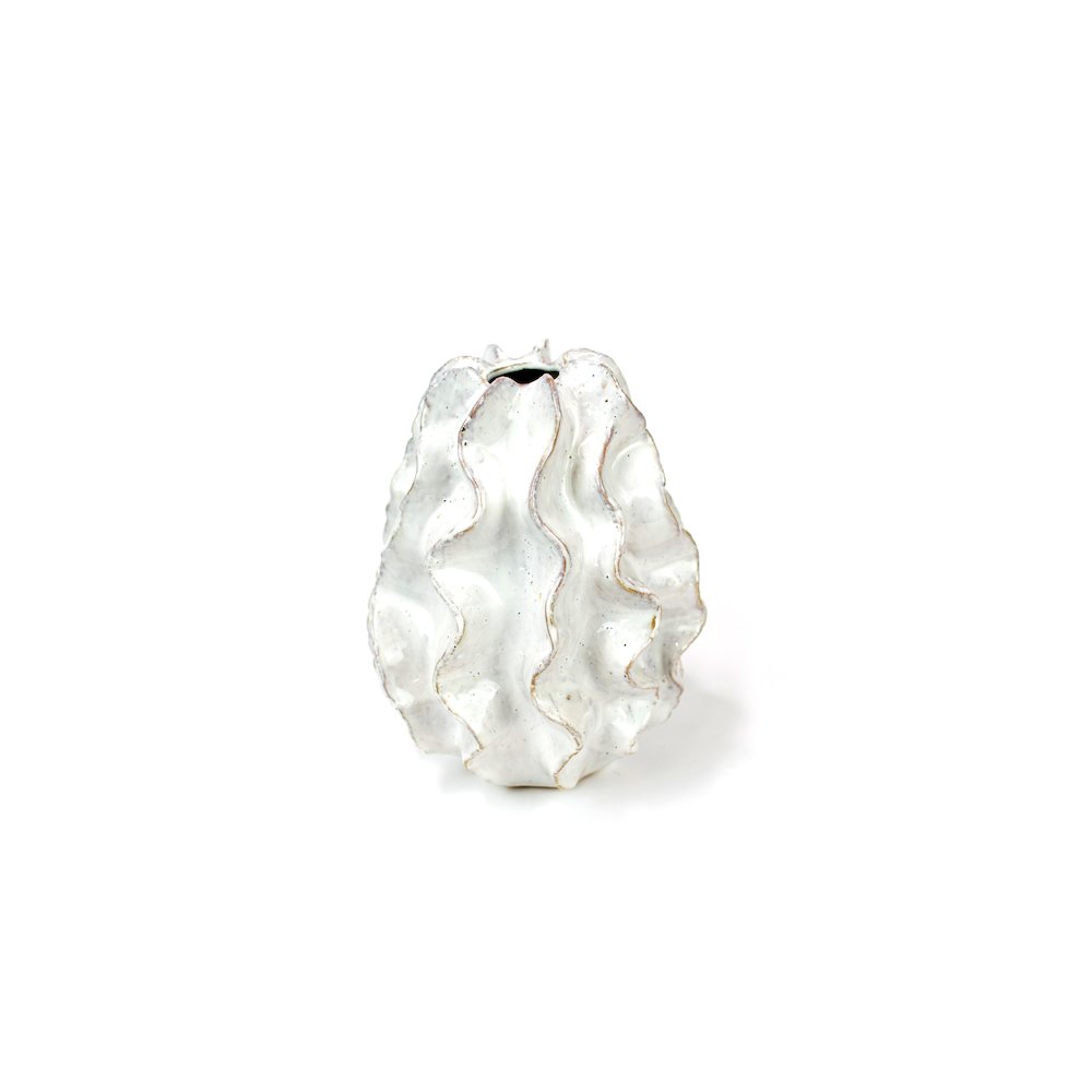 Ceramic Ruffle Vase - Small