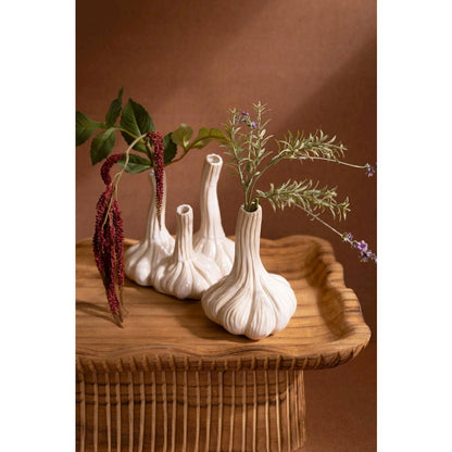 Set of Two Ceramic Garlic Bud Vases