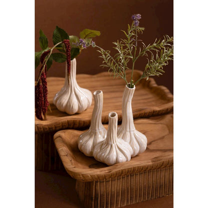 Set of Two Ceramic Garlic Bud Vases