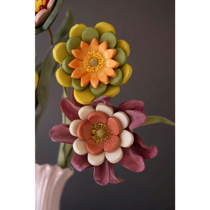 Set Of 6 Felt Flowers #9026