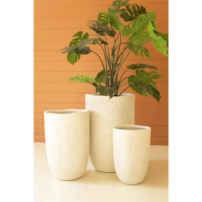 Set of Three Stone Composite Planters