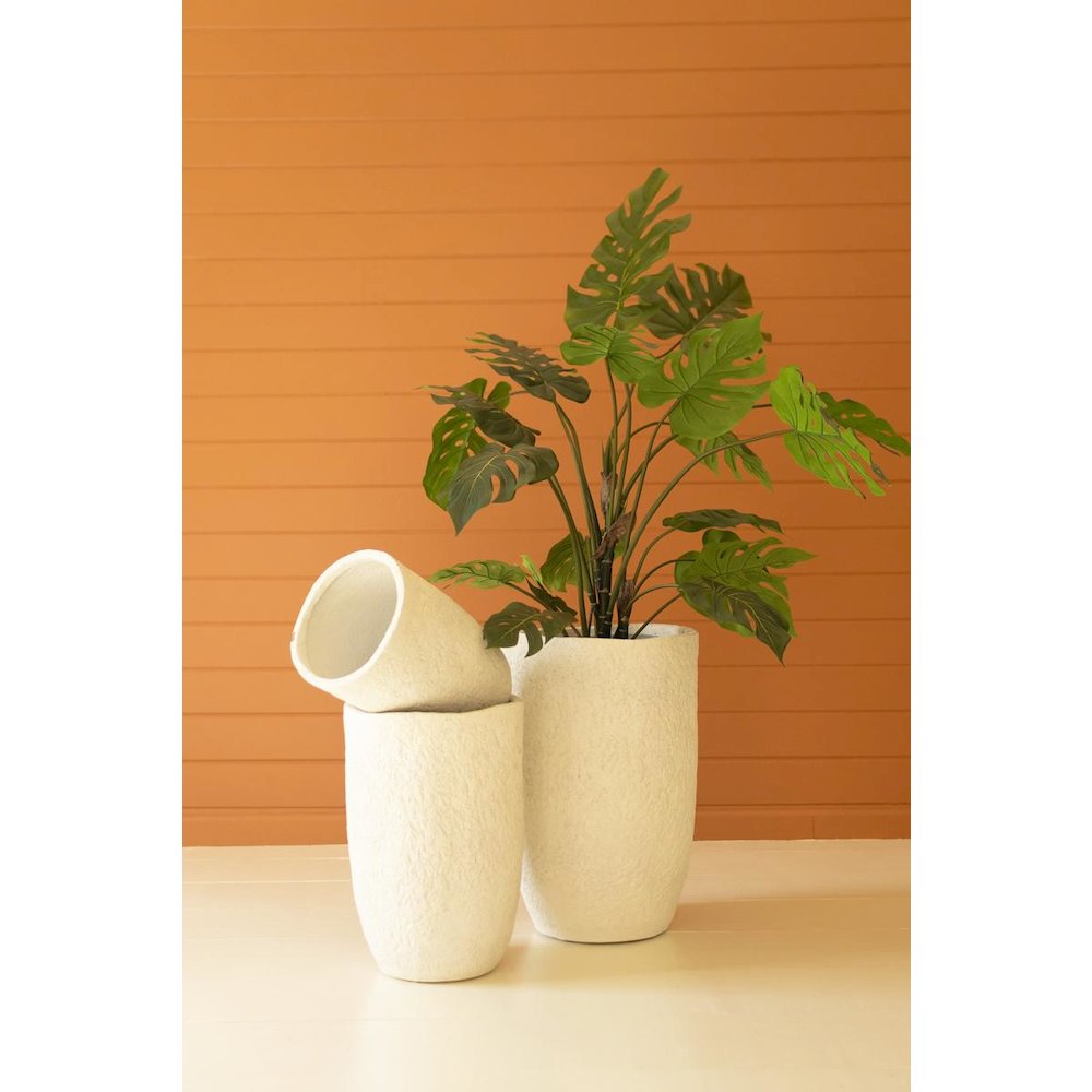 Set of Three Stone Composite Planters