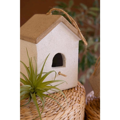 Set Of Two Cement Birdhouses