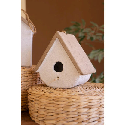Set Of Two Cement Birdhouses