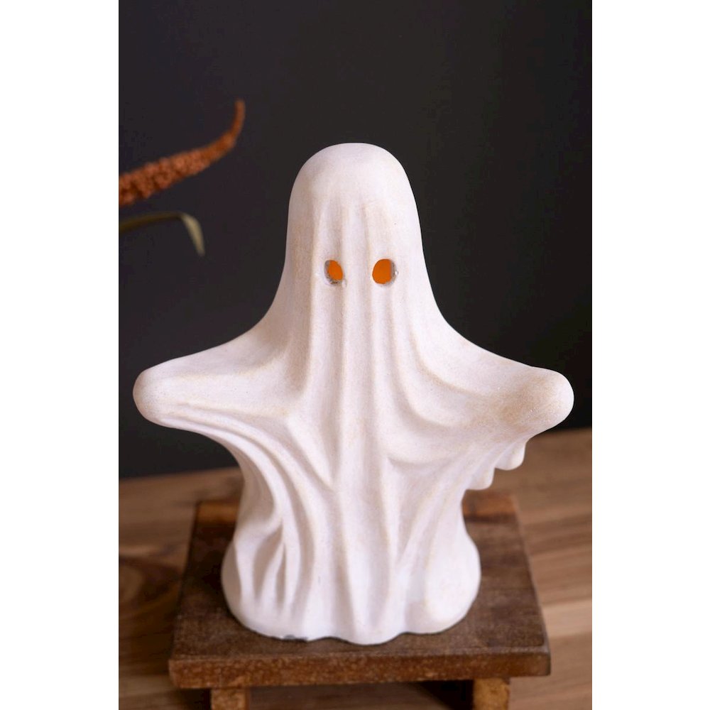 Set of Two Cement Halloween Ghosts