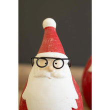 Set of Two Cement Santas with Glasses
