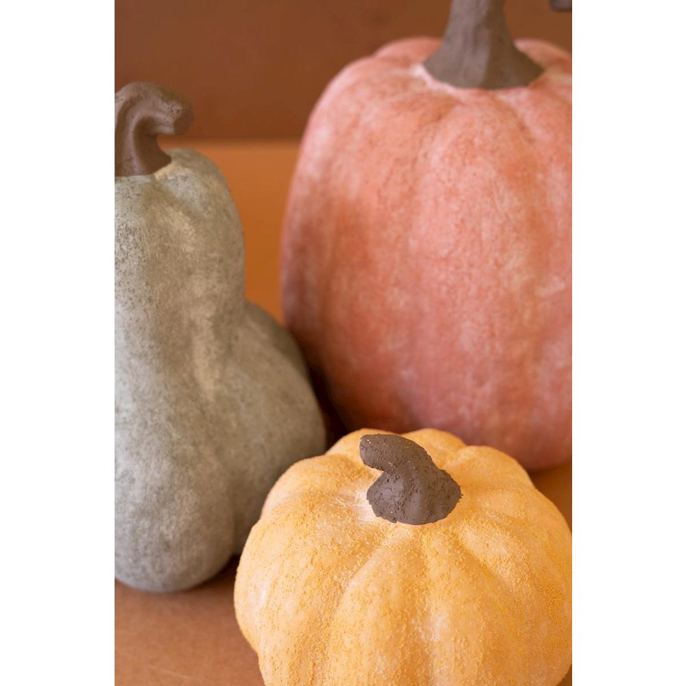 Set of Three Terracotta Pumpkins