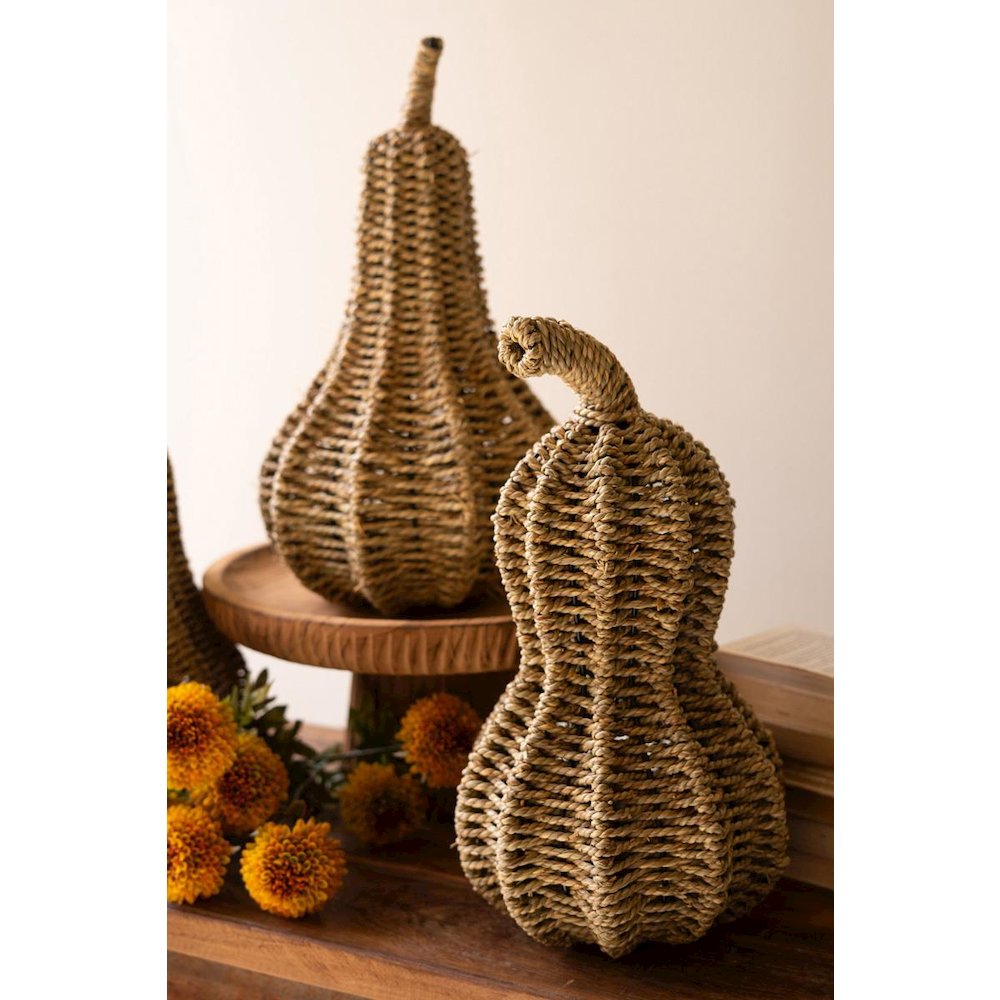 Set Of Three Woven Vine Gourds