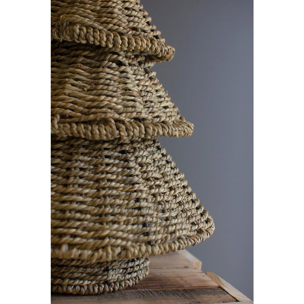 Set Of Two Small Woven Vine Christmas Trees
