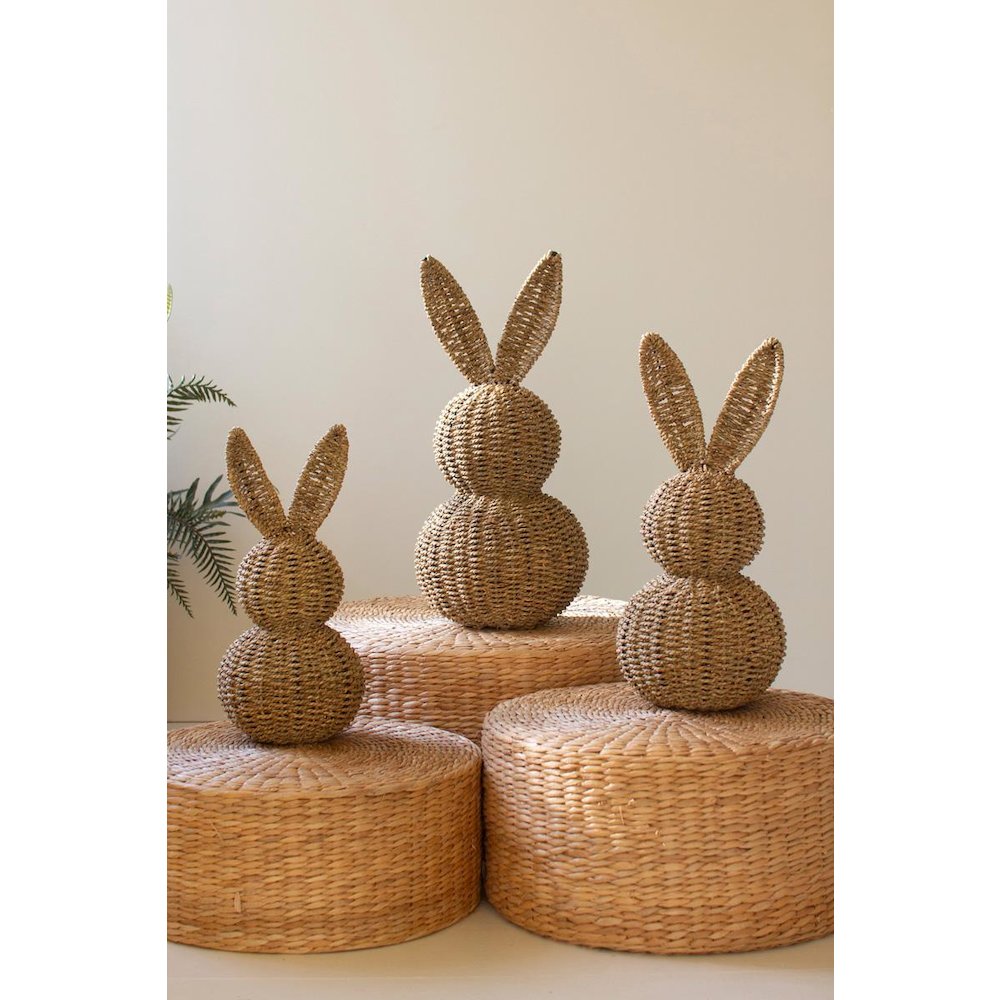 Set Of Three Woven Vine Easter Rabbits