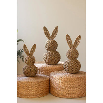 Set Of Three Woven Vine Easter Rabbits