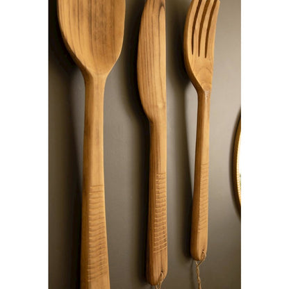 Set of Three Carved Wood Utensils
