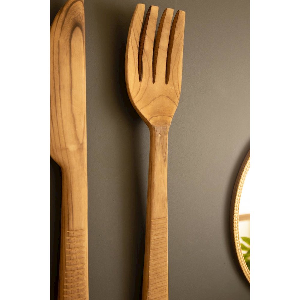 Set of Three Carved Wood Utensils