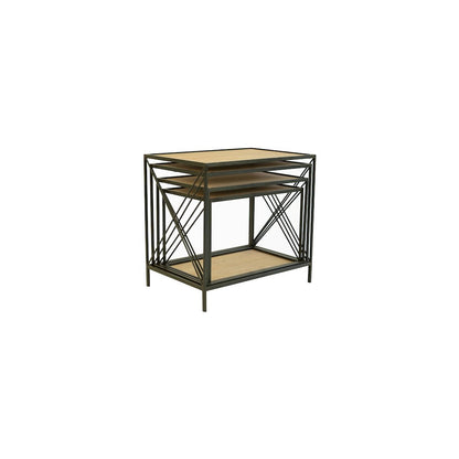 Stackable Four Tiered Metal And Wood Shelving Unit