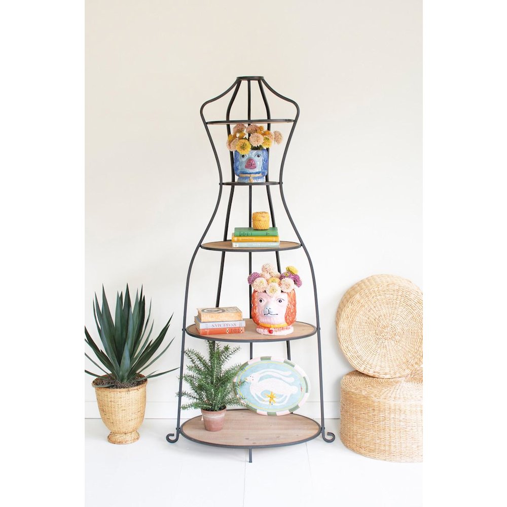 Metal and Wood Mannequin with Shelves