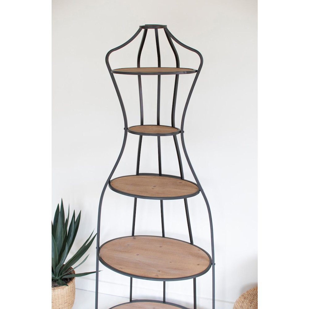 Metal and Wood Mannequin with Shelves