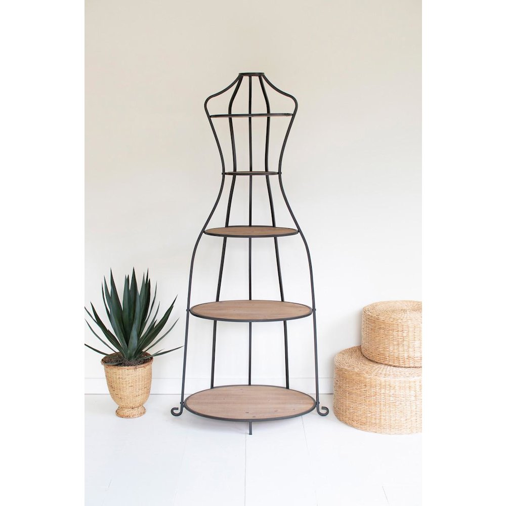 Metal and Wood Mannequin with Shelves