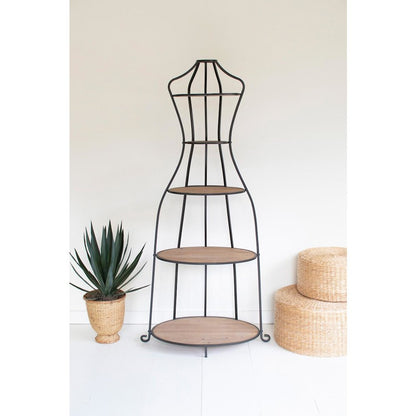 Metal and Wood Mannequin with Shelves