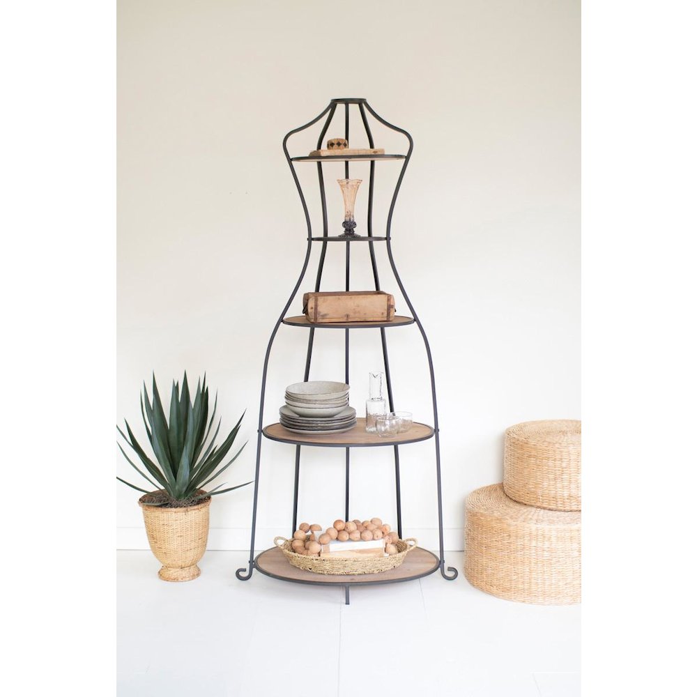 Metal and Wood Mannequin with Shelves