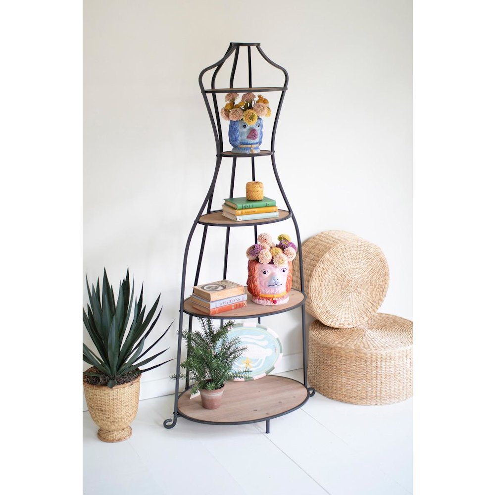 Metal and Wood Mannequin with Shelves