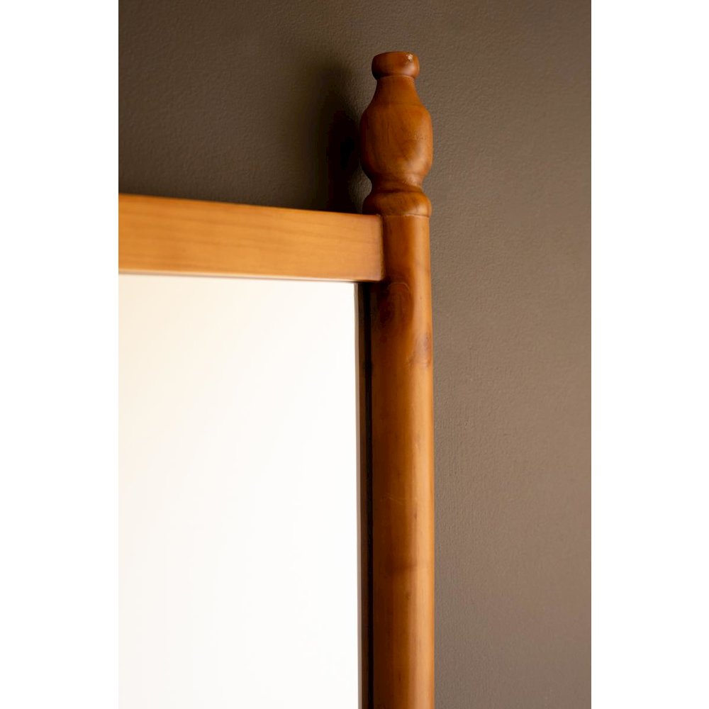 Wood Framed Mirror with Finials