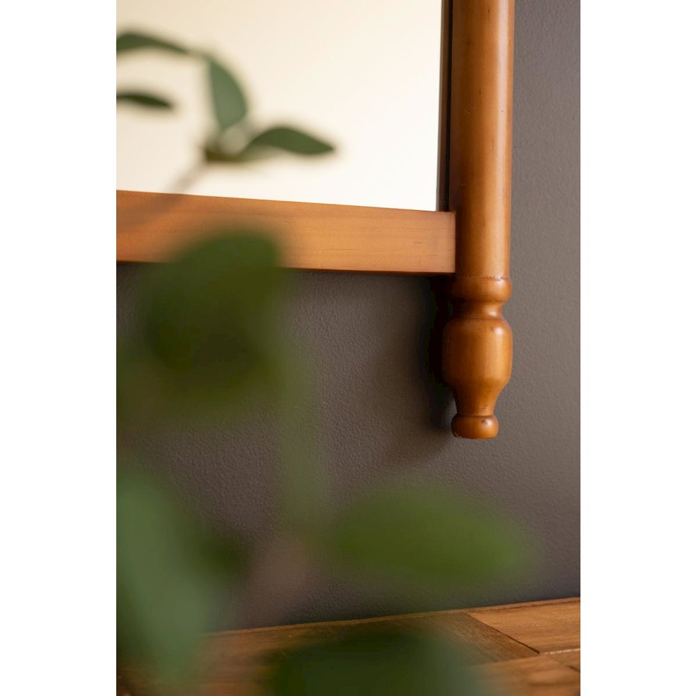 Wood Framed Mirror with Finials