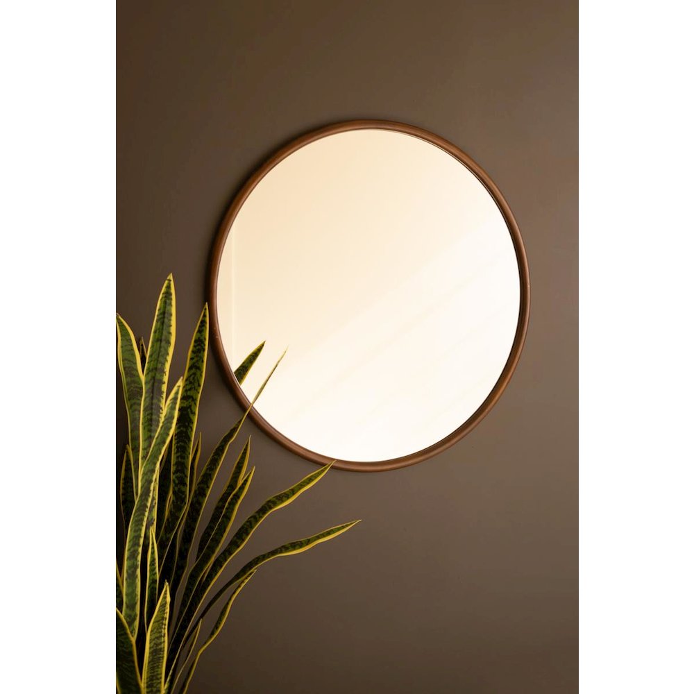 Round Wood Framed Mirror - 39.5"d