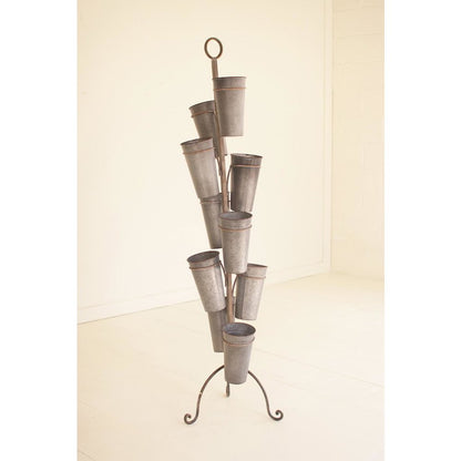 Metal French Pot Flower Tower
