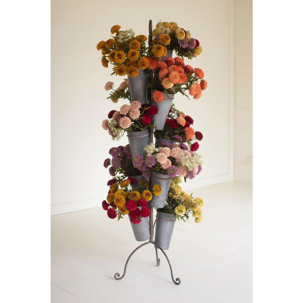 Metal French Pot Flower Tower