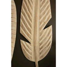 Set of Two Giant Hand-carved Paulownia Wood Leaves
